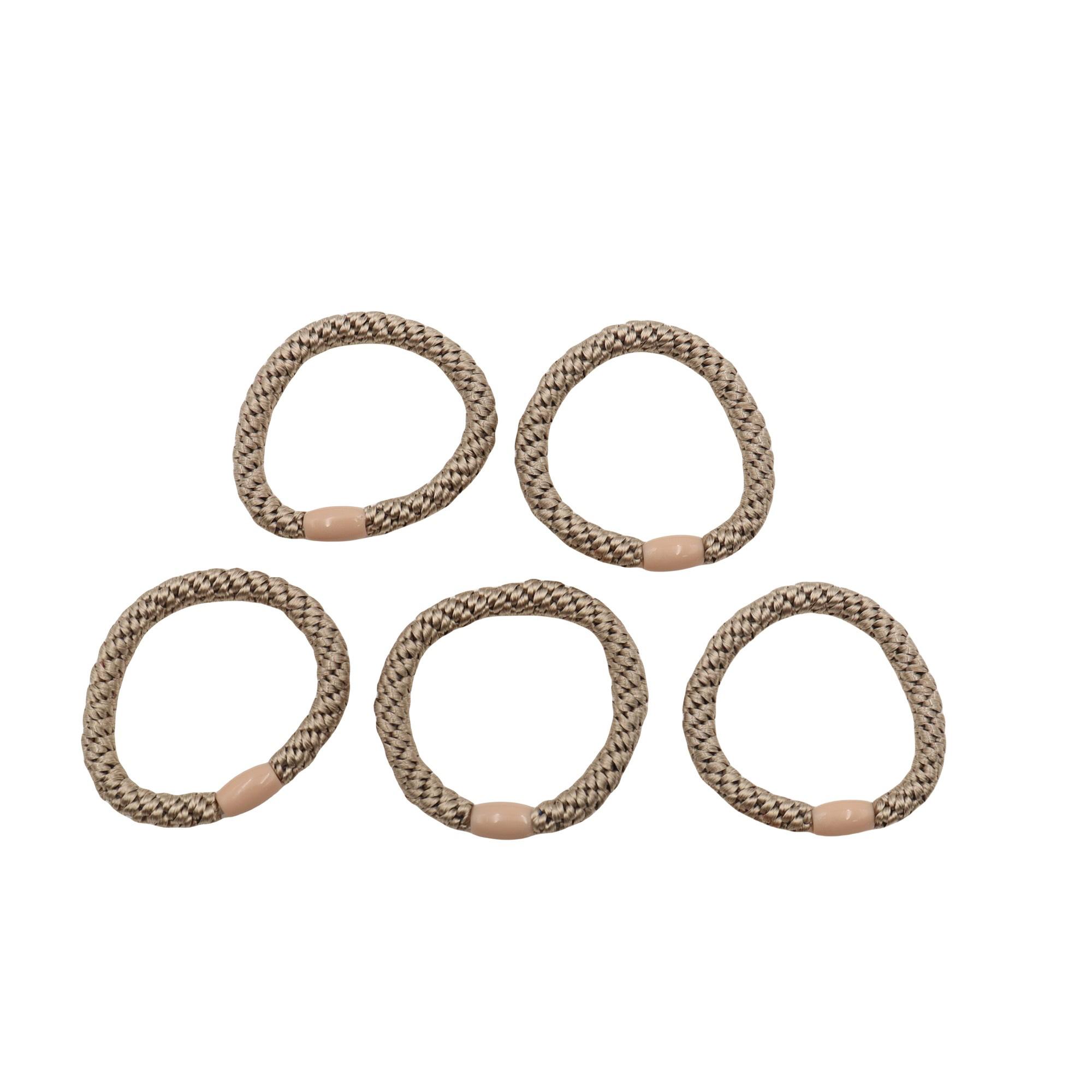 Élastique Épais avec Billes Beige 5PC