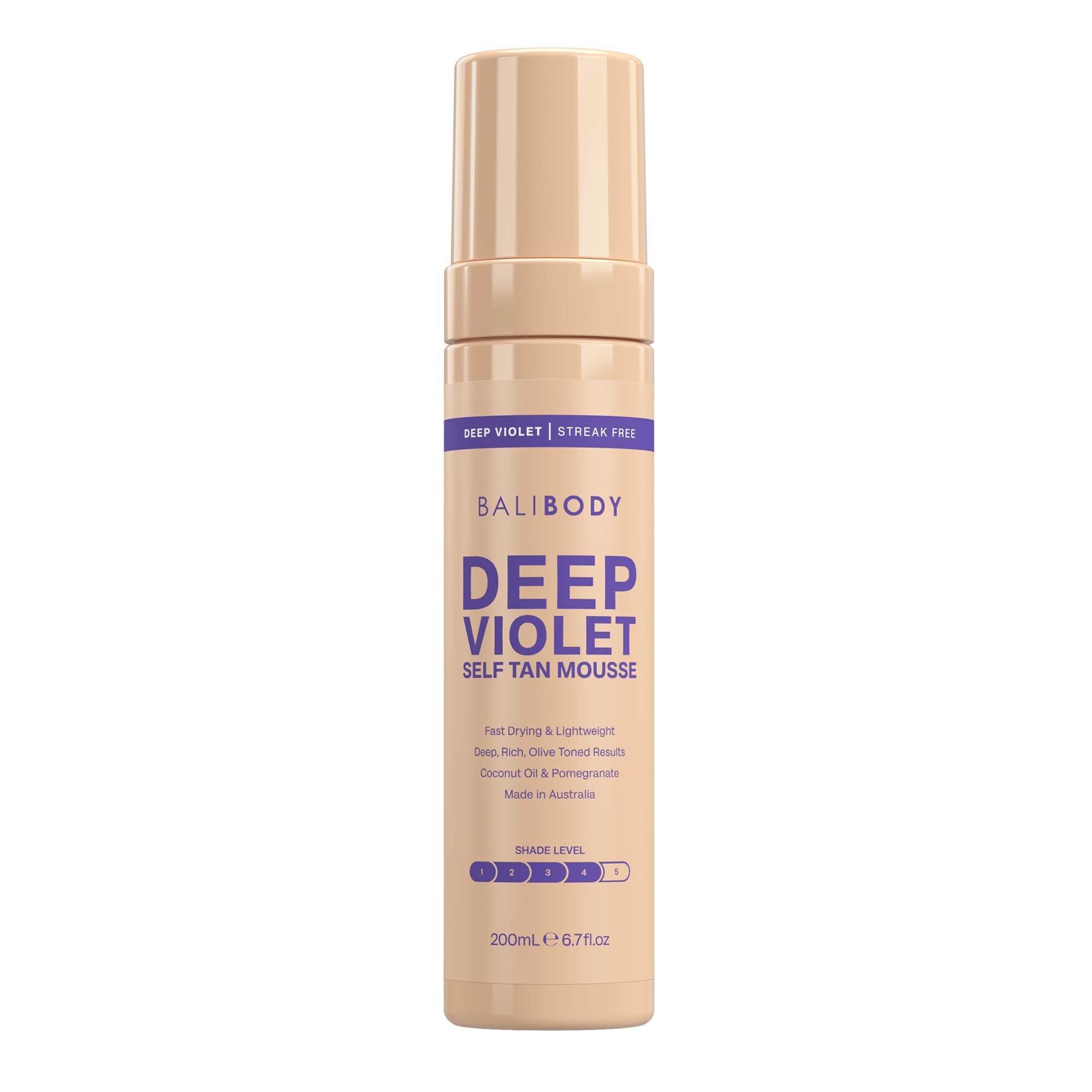 Dieppaarse zelfbruinende mousse