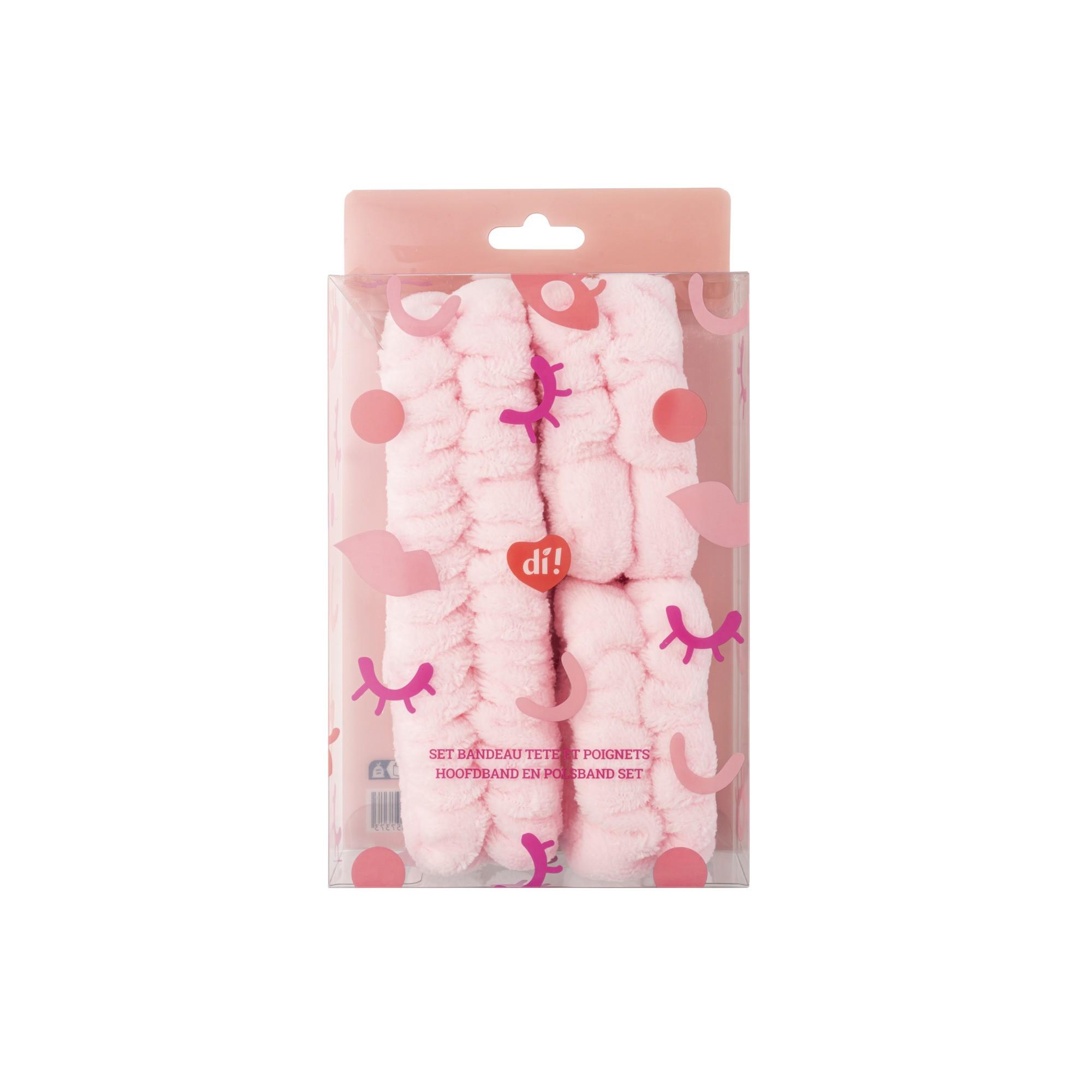 Set de Bandeau Cheveux et Poignets Rose
