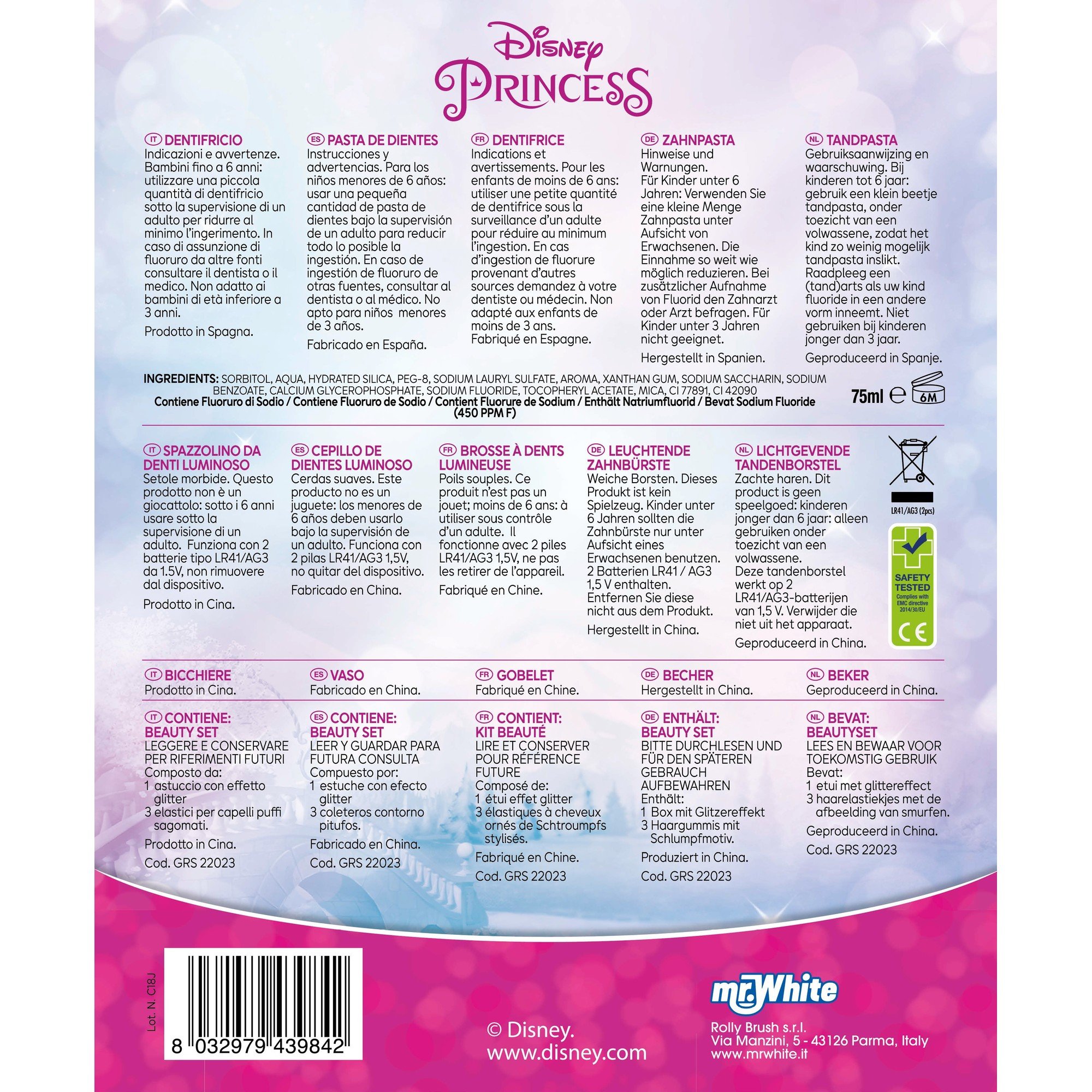 Disney Princesses - Calendrier de l'avent 12 Jours - Soins bain et corps
