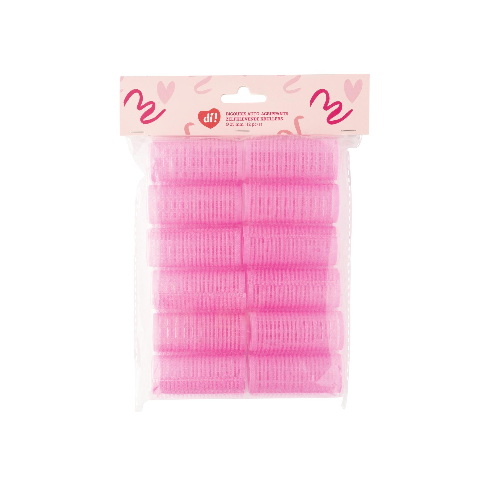 Bigoudis auro-agrippants - Rose - 12 pièces