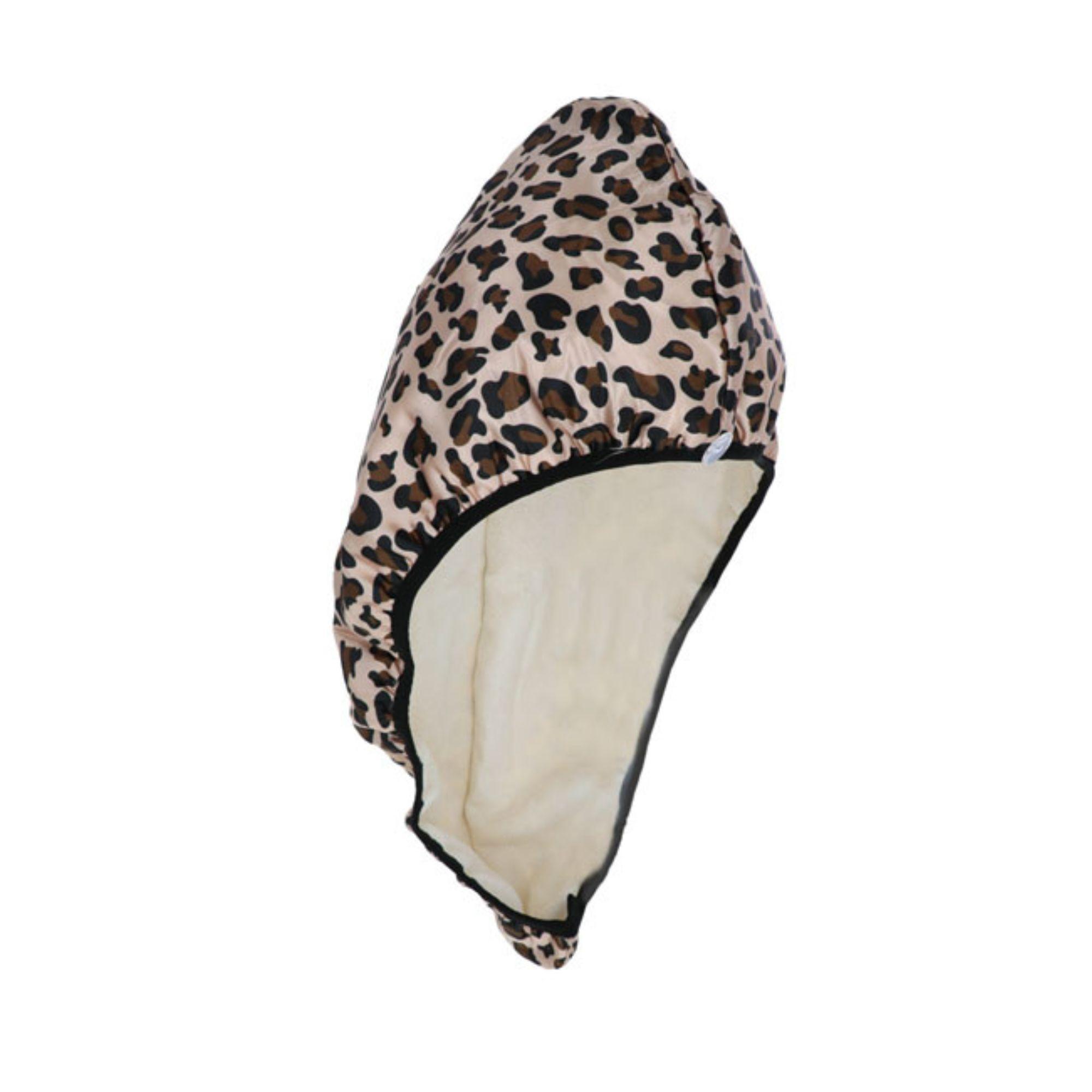 Serviette Cheveux Satin Léopard