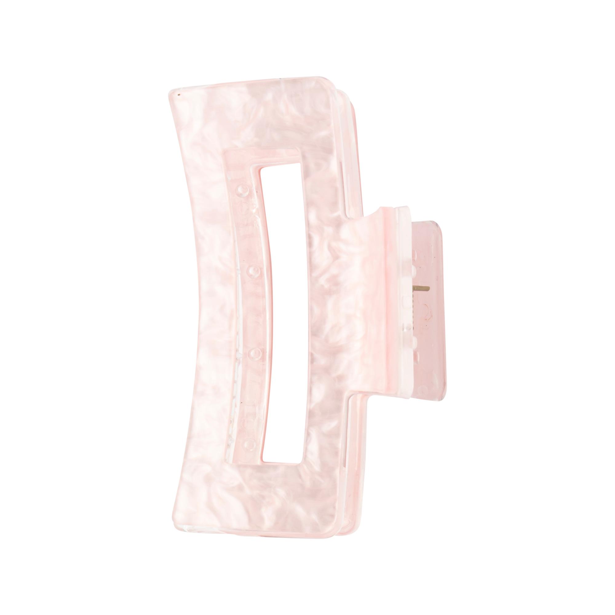 Pince à Cheveux Crabe Rectangulaire Granit Rose 9cm