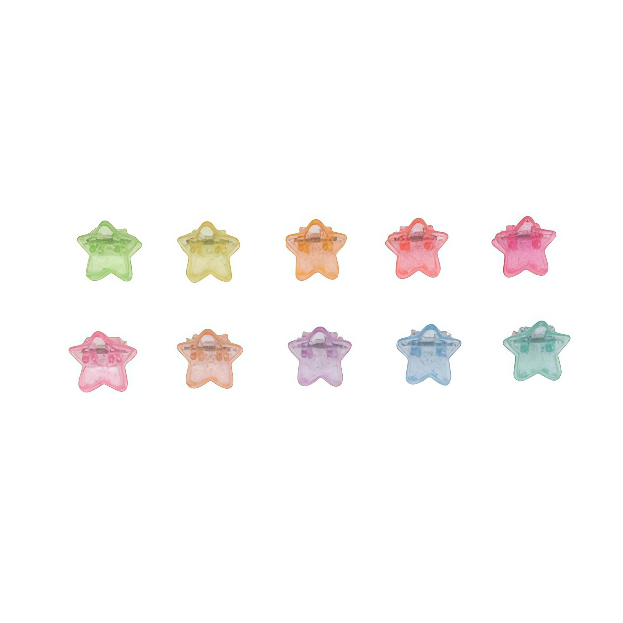 Pince à cheveux mini étoile paillette 1,3cm - 10PC