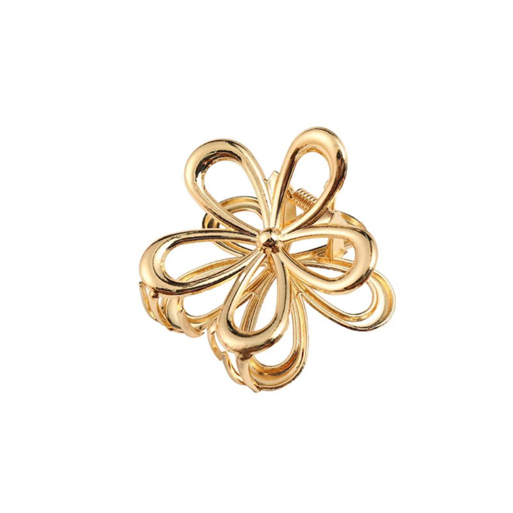 Pince Crabe Fleur Creuse Métal Or