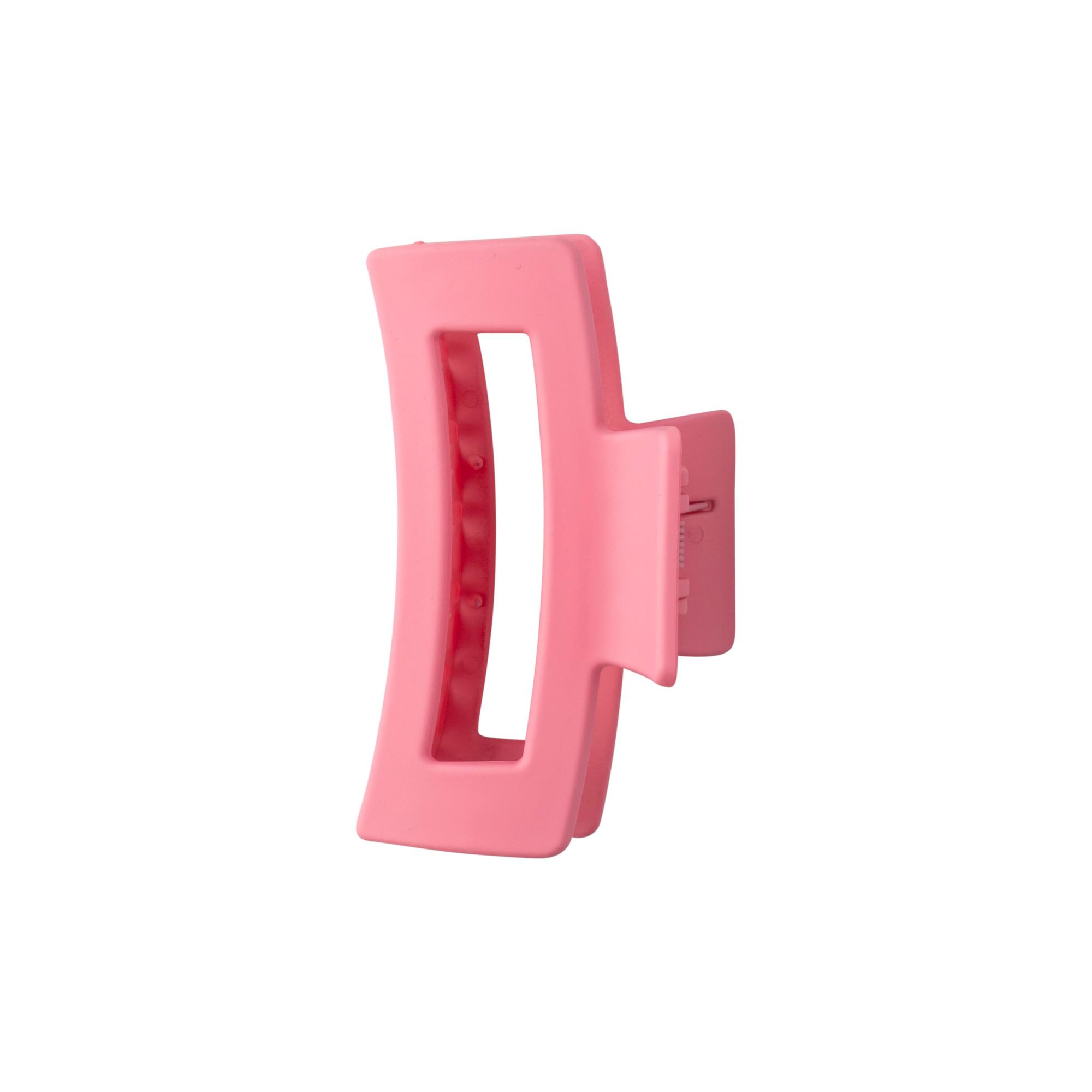 Pince à Cheveux Crabe Rectangulaire Rose Poudré Mat 8,7cm