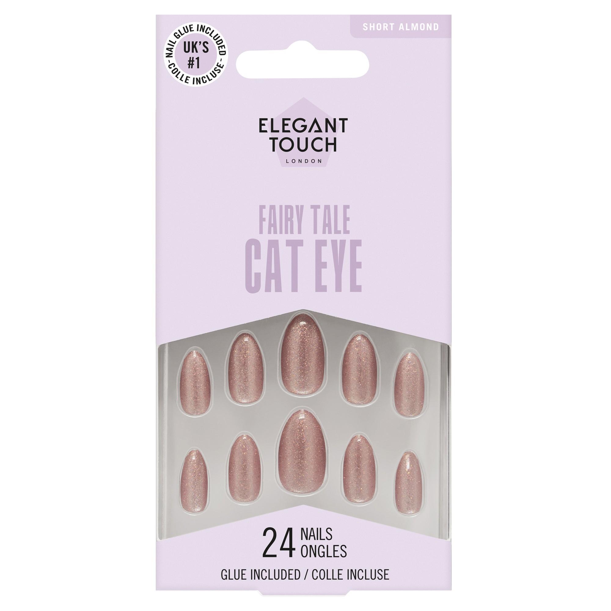 Cat Eye Kunstnagels Roze en Goud Aurora
