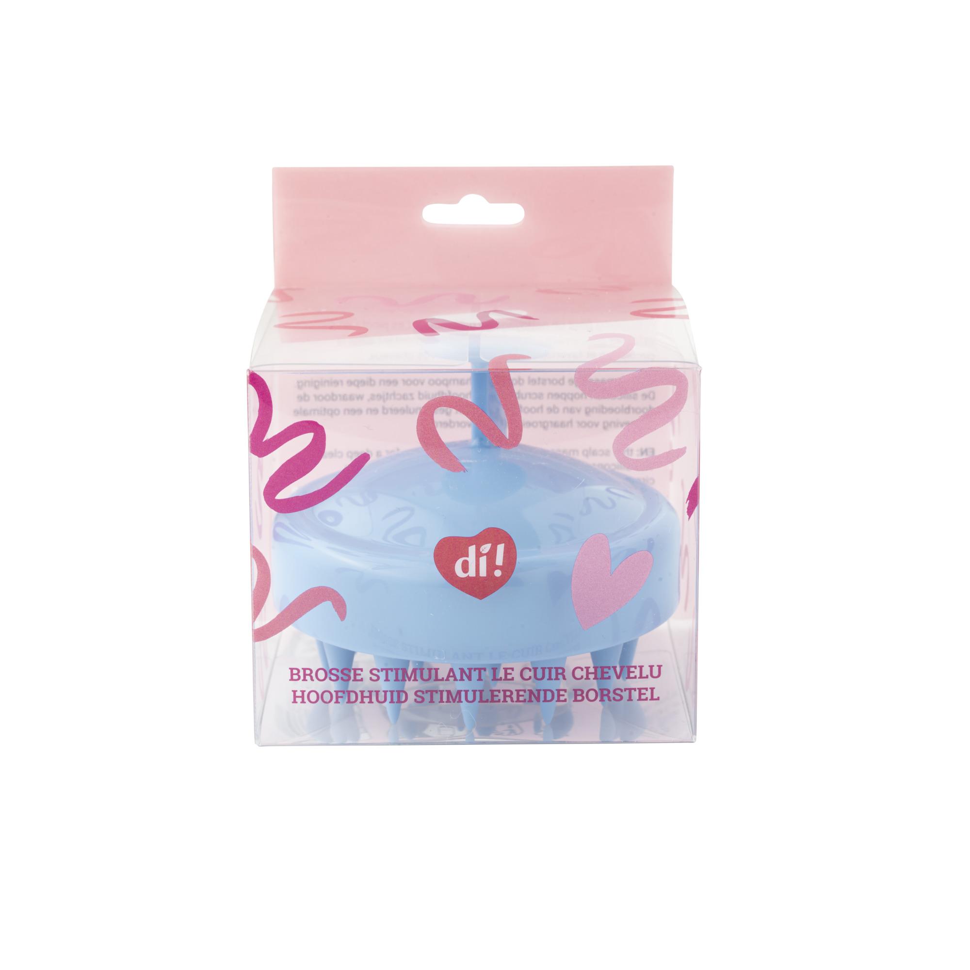 Brosse stimulant le cuir chevelu bleu