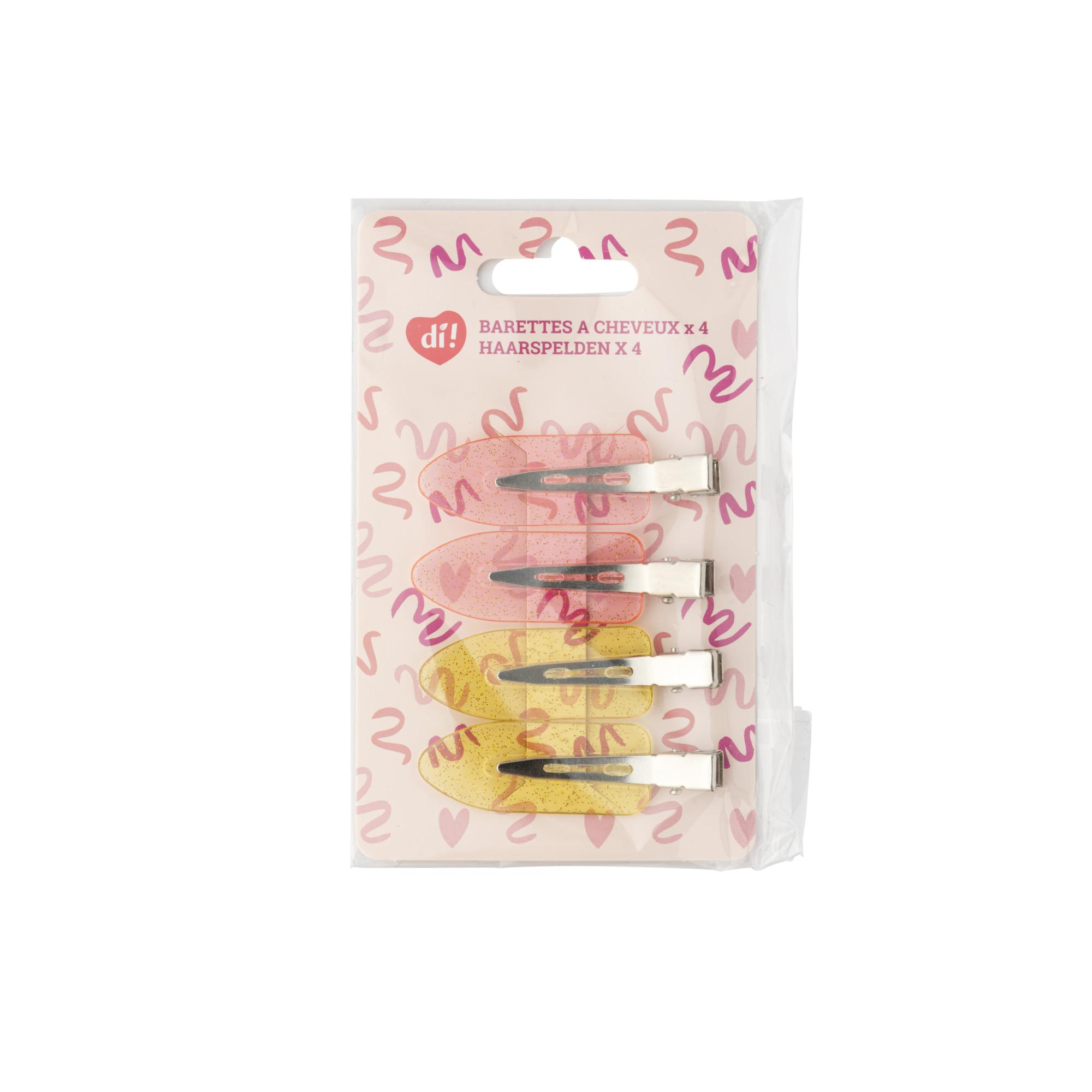 Barettes à Cheveux Colorées - Assortiment de 4 Pièces