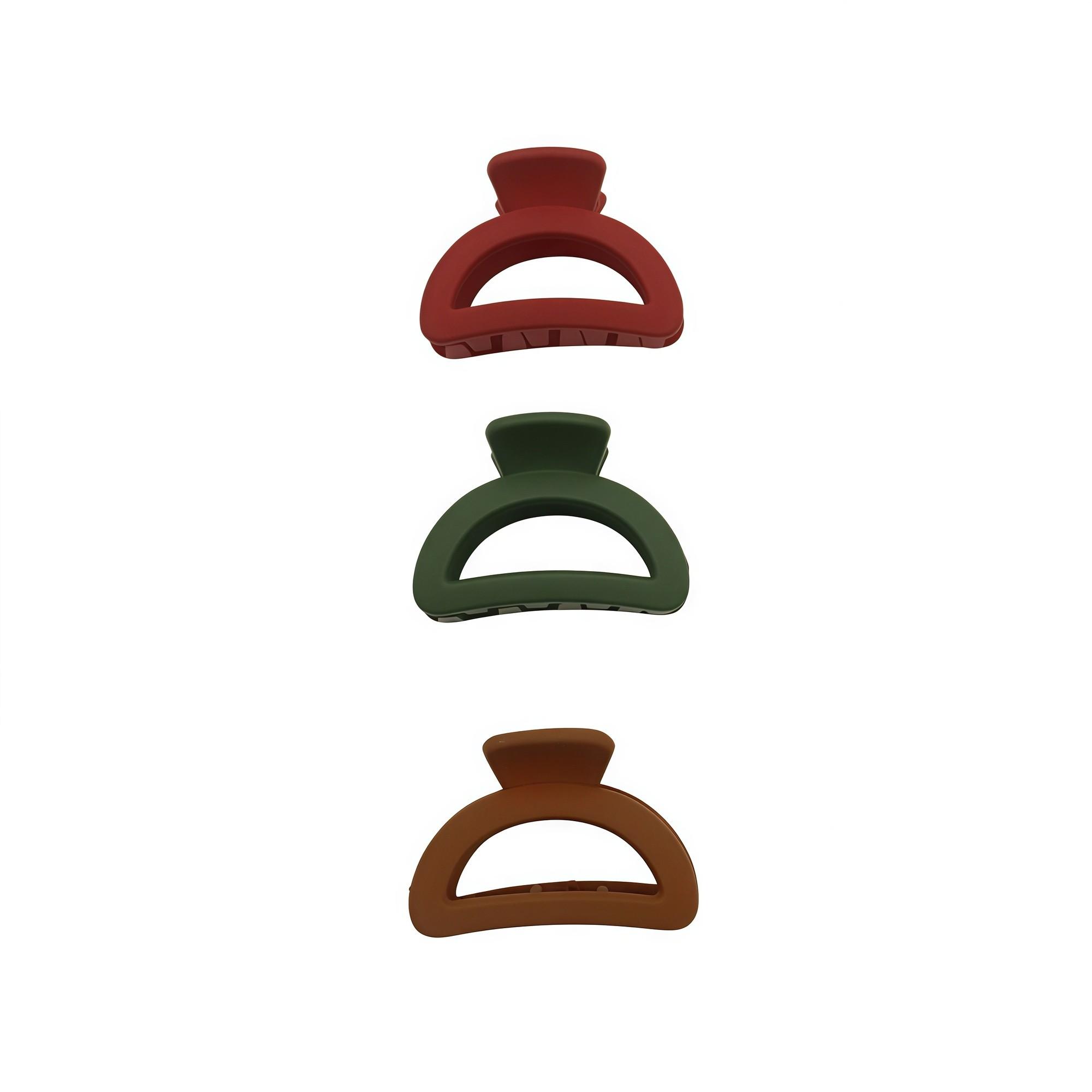 Pince à cheveux creuse 3 couleurs mat 4,5cm - 3PC