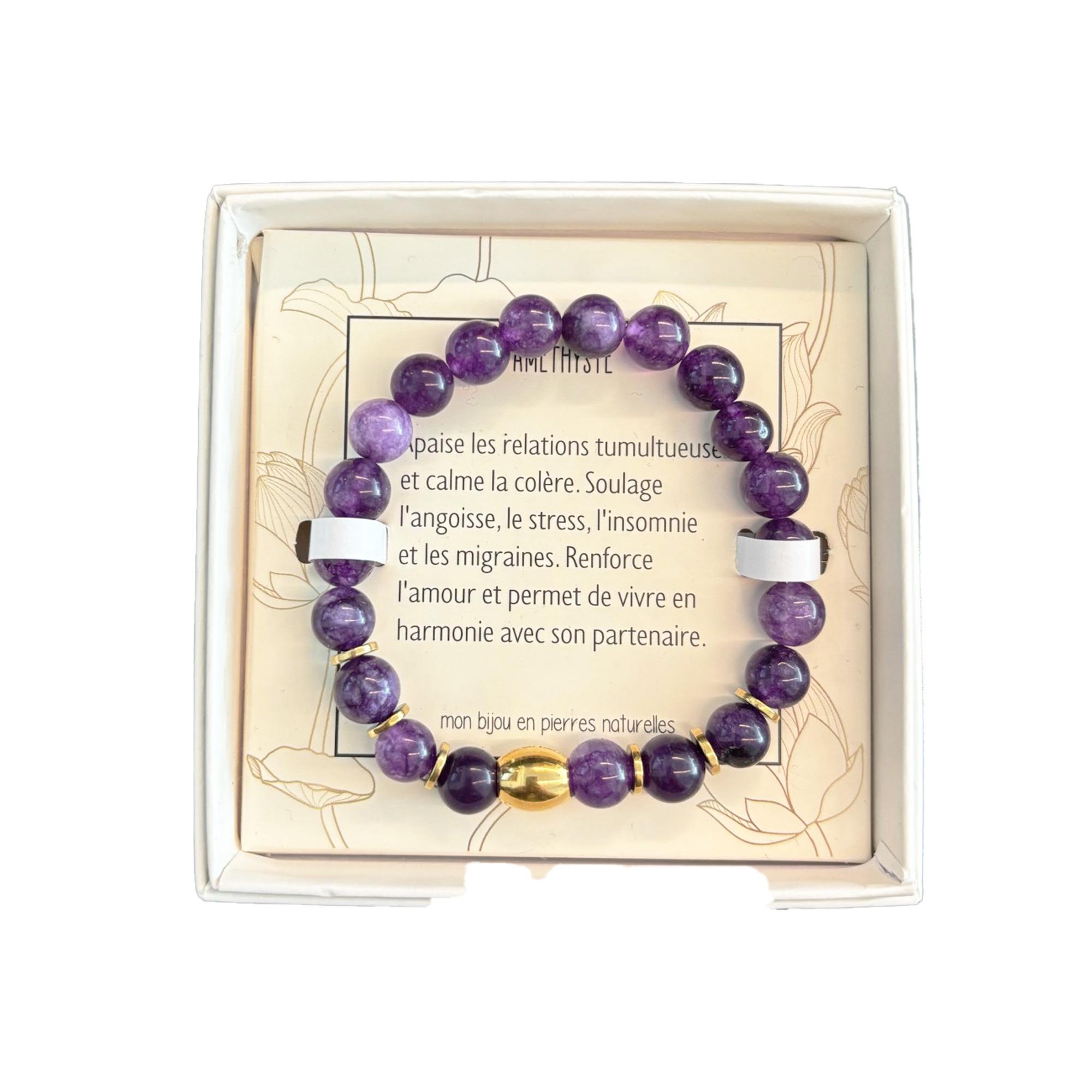 Bracelet en Améthyste Violette