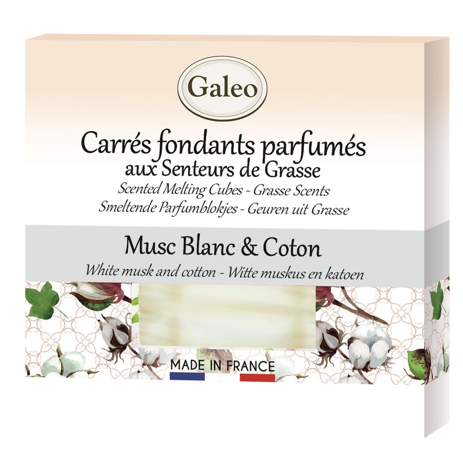 Pastille d'ambiance Carrés fondants parfumés aux Senteurs de Grasse - Musc  Blanc & Coton GALEO