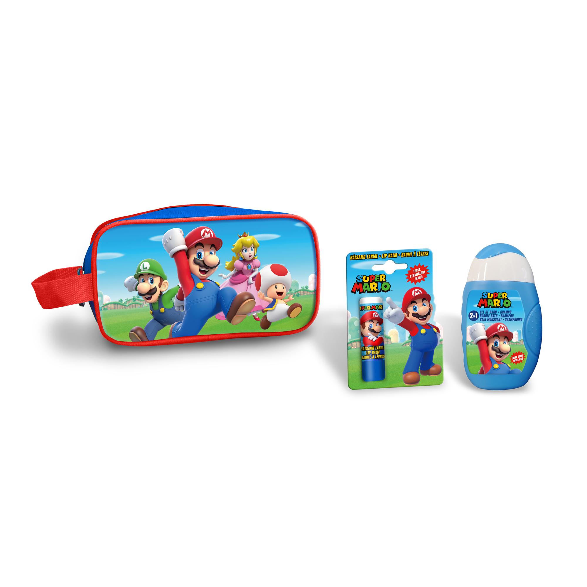 Toilettas met badschuim en lipbalm