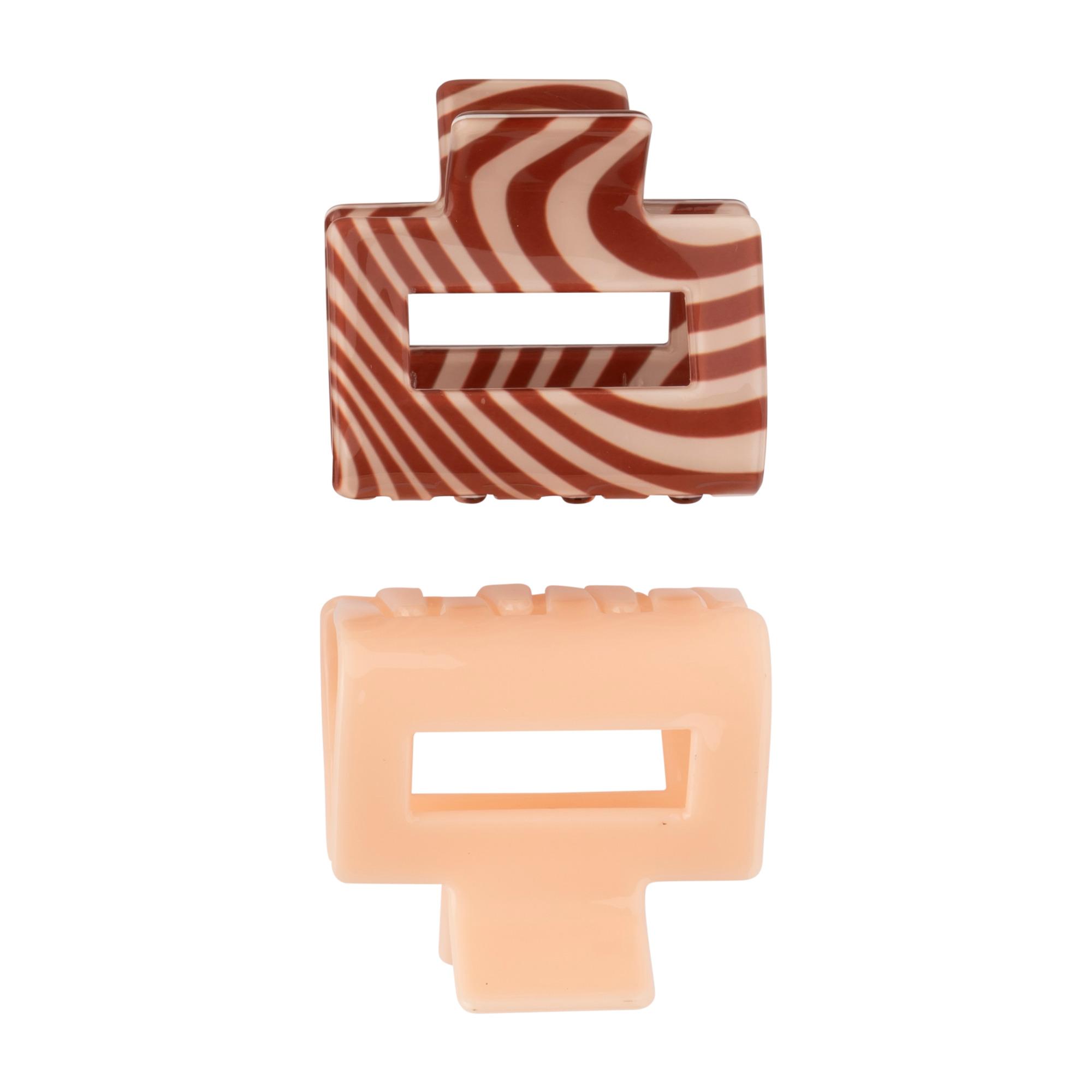 Pinces Crabe Rectangulaires 5cm - Lot de 2 - Rose et Animal