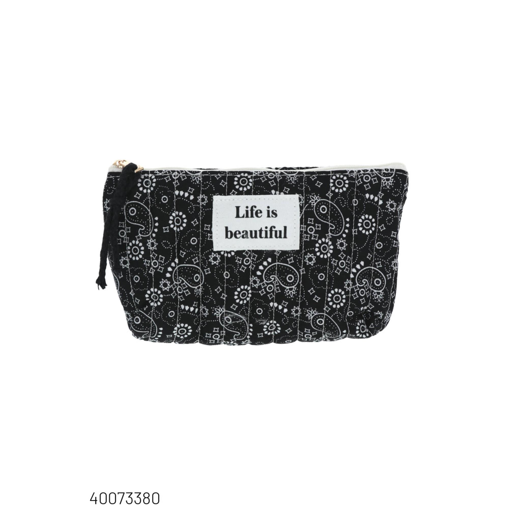 Trousse bandana "Life is beautiful" noir