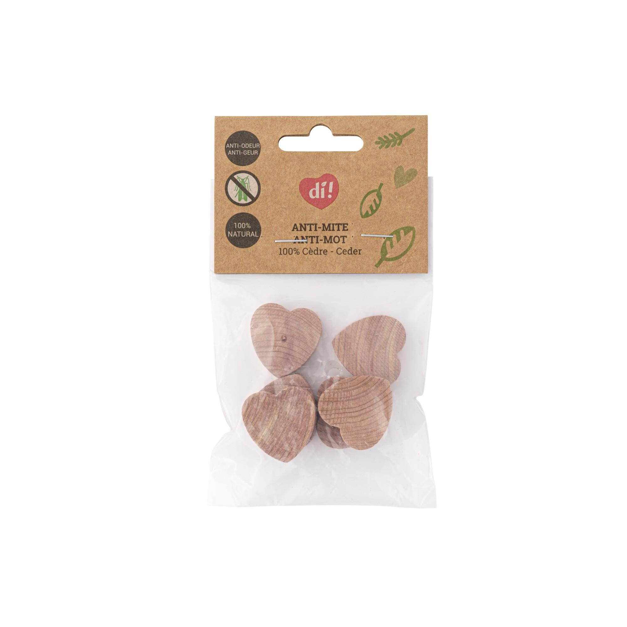 Antimites Cœurs Cèdre Rouge (6 pcs)